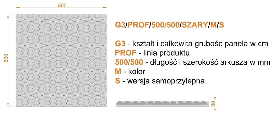 Wymiary G3 PROF 500 500 M S