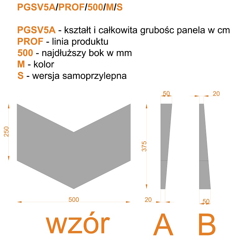 Wymiary PGSV5A PROF 500 M S
