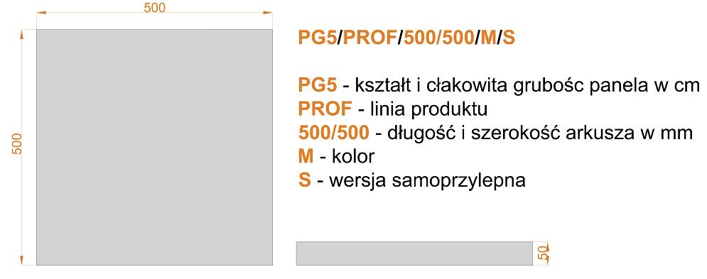 Wymiary PG5 PROF 500 500 M S